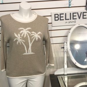 Beige Palm Tree Sweater